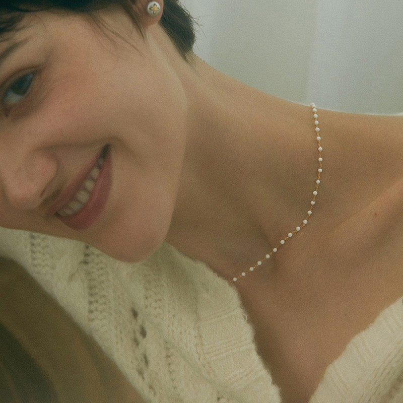 Vòng cổ Ngọc Trai Giả Trắng Thiết Kế Đơn Giản Thời Trang Nữ