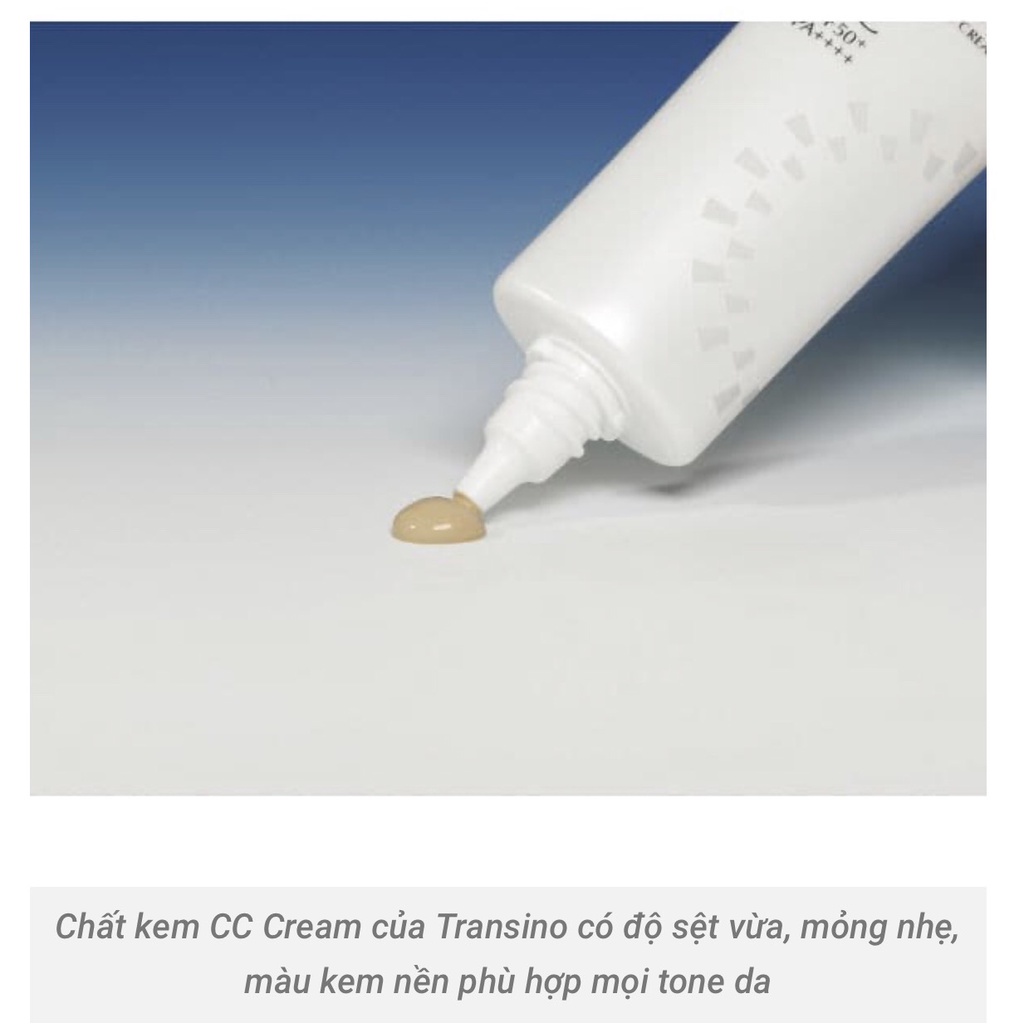 Kem Nền Trang Điểm Transino Whitening CC Cream  Nhật Bản 30g giúp che khuyết điểm, tạo lớp nền cơ bản cho da