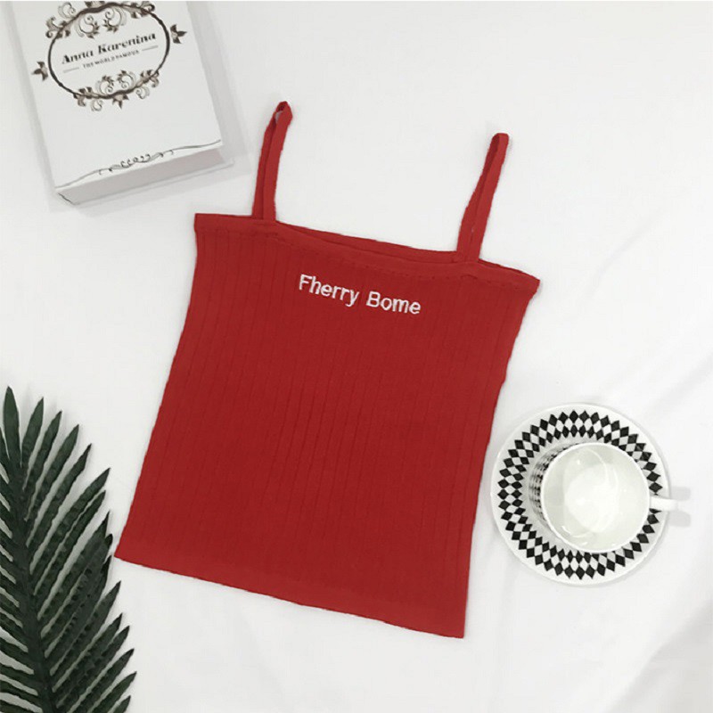 Áo hai dây ôm CHERRY áo 2 dây croptop nữ thun gân mềm mịn - VIETSTAR