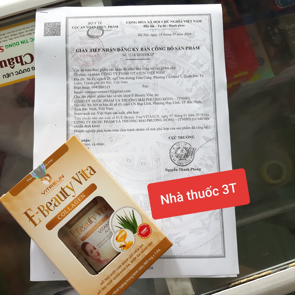 E-Beauty Vita Collagen - Giảm lão hóa da, nám da, sạm da, nhăn da. Giúp làn da sáng mịn. | Thế Giới Skin Care