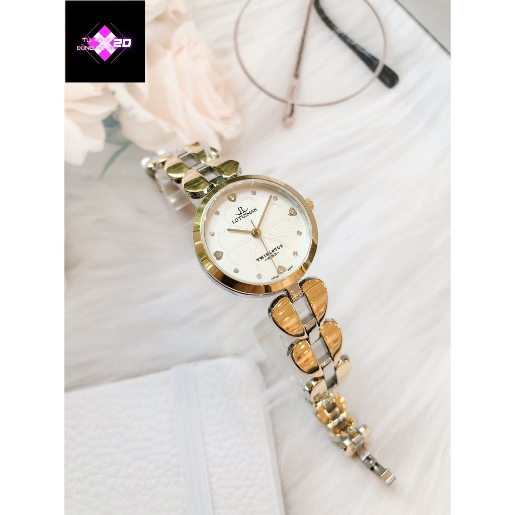 (Sẵn 4 màu ) Đồng hồ nữ lotusman LT14A stainless steel sapphire crystal case 26mm. 3atm