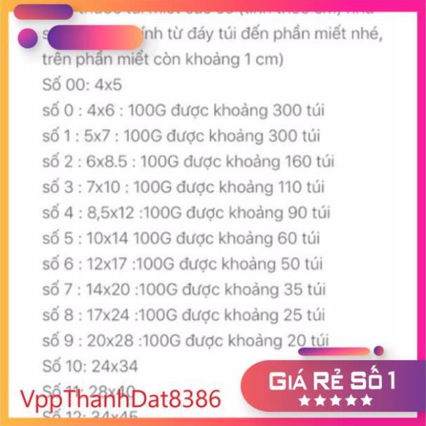 1 Lạng túi zip nhựa trong nguyên chấ đựng đồ đựng thức ănt an toàn sức khoẻ