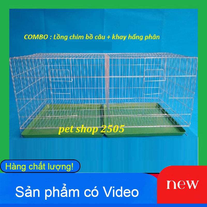 COMBO 5 LỒNG NUÔI CHIM BỒ CÂU KÈM KHAY HẤNG PHÂN-LỒNG MẠ KẼM-CHUỒNG NUÔI CHIM CẢNH