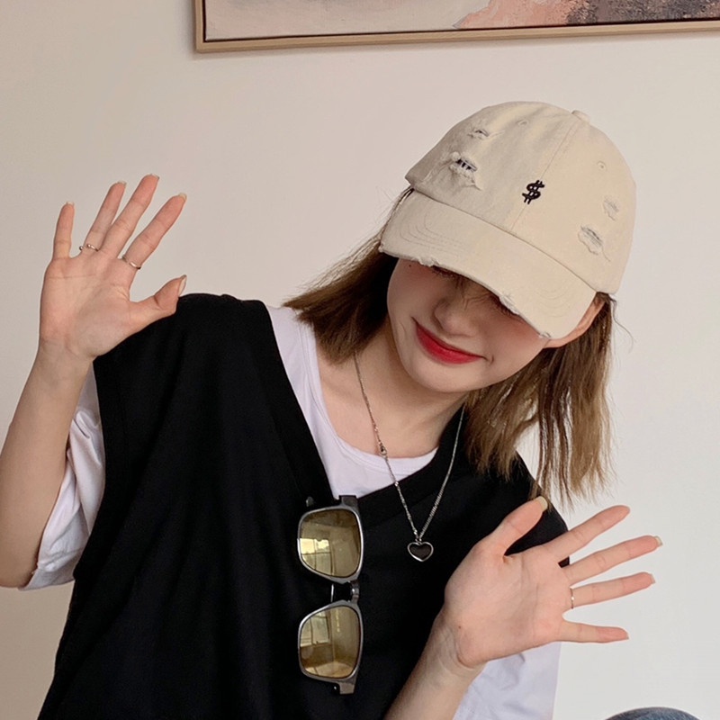 [Augustcloth] Mũ/ nón lưỡi trai denim rách phong cách Hàn Quốc