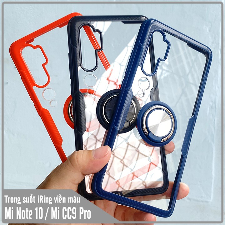 Ốp lưng Xiaomi Mi Note 10 - Note 10 Pro / Mi CC9 Pro Trong Suốt Chống Sốc iRing Viền Màu