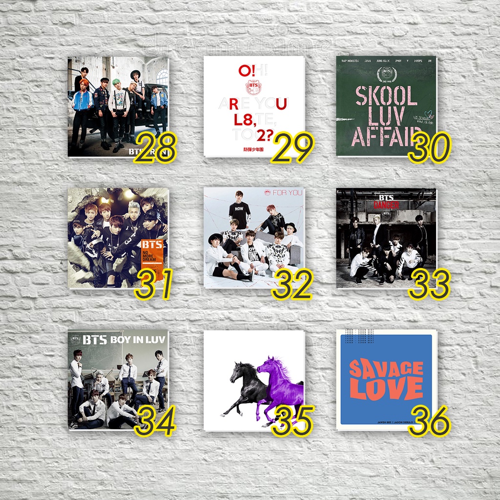 Frame dán tường bìa BTS Album 15x15cm dày 5mm, chất liệu form nhẹ, dễ dàng trang trí sự kiên hoặc tại nhà