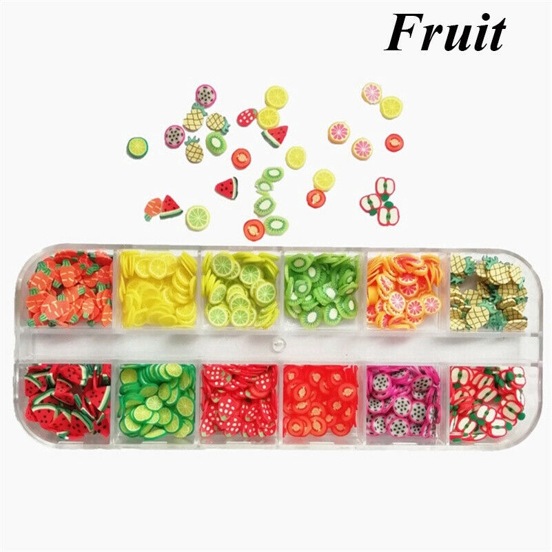Hộp phụ kiện lát cắt trái cây bông hoa trang trí móng 3D nghệ thuật
