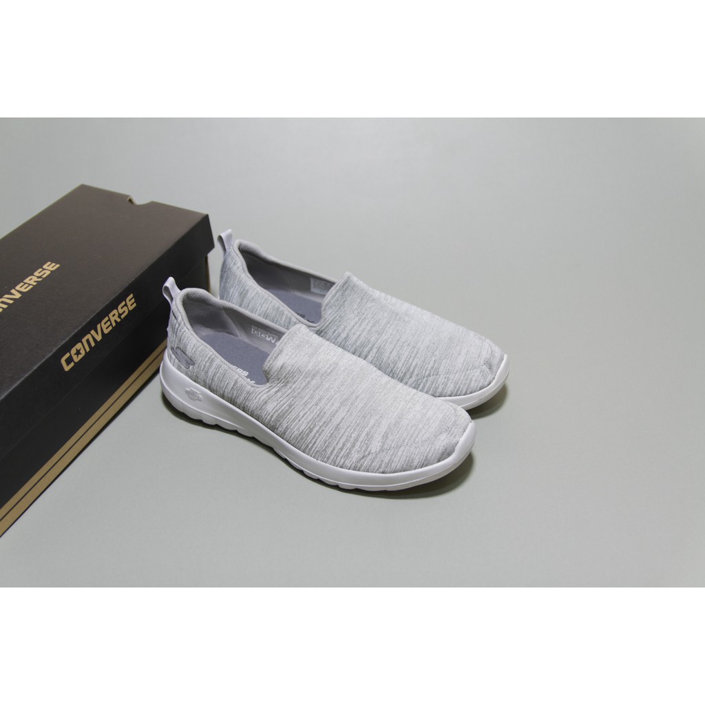Giày Skechers chính hãng slip-on thấp cổ vải ghi STVG04