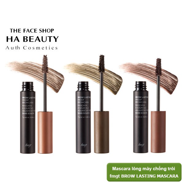 Mascara lông mày chống lem chống nước lâu trôi tông nâu trẻ trung The Face Shop Brow Lasting Proof Browcara Mascara 6.5g