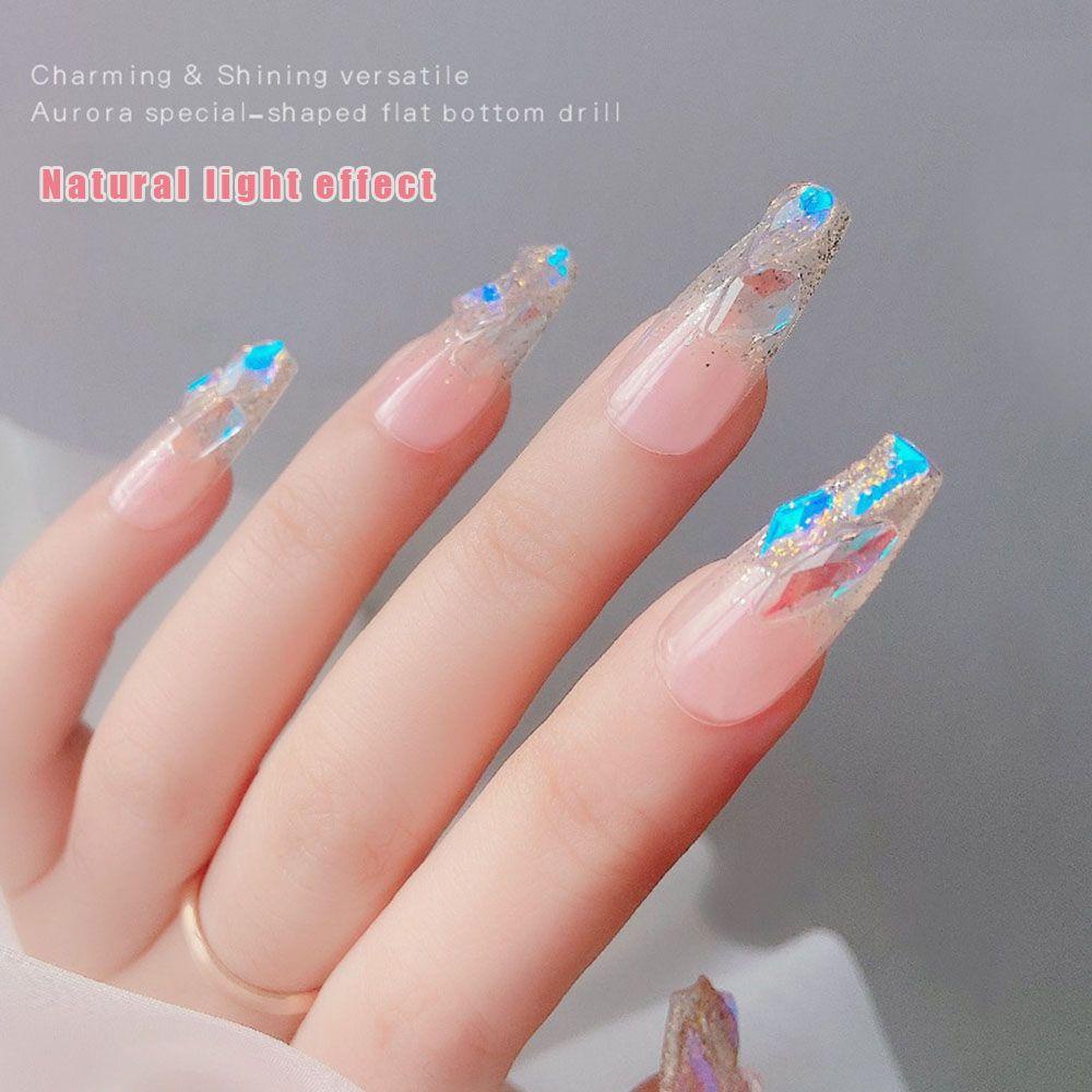 100 Móng Tay Giả Cực Quang BORAG|Hạt Nhựa 3D Nhiều Màu Đính Móng Nghệ Thuật