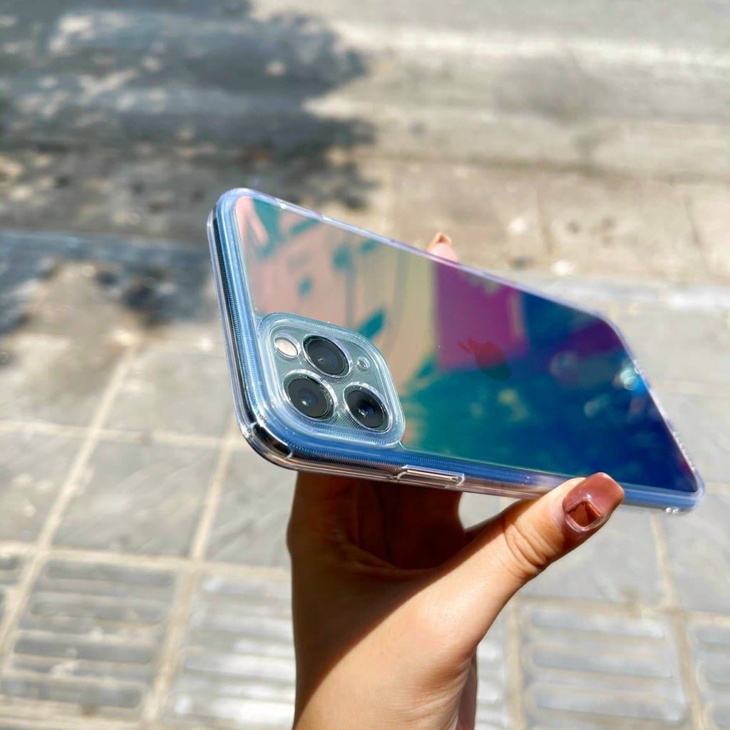 Ốp Lưng cứng nhiều loang đổi màu cầu vồng Iphone 7 8 / plus X XS 11 12 / PRO / MAX BẢO VỆ CAMERA