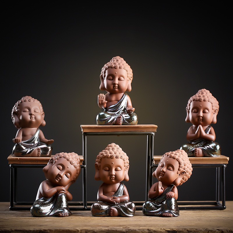Tượng phật Gốm Cao cấp để taplo xe ô tô - Tượng phật Phật tổ gốm