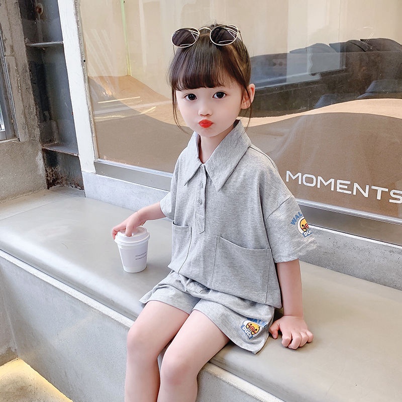 Set Đồ Thể Thao Áo Thun Tay Ngắn Dáng Rộng + Quần Short Phong Cách Hàn Quốc Thời Trang Mùa Hè Mới Cho Bé Gái