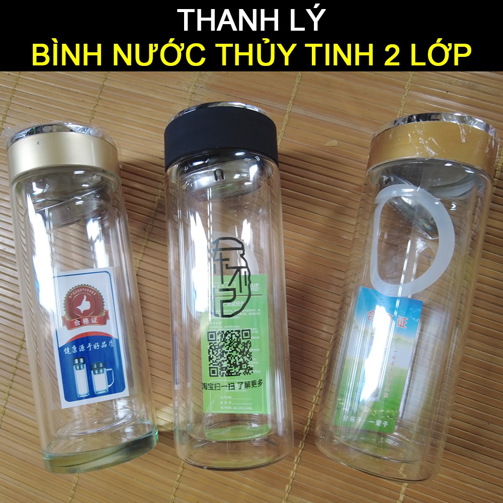 Bình nước thủy tinh 2 lớp - THANH LÝ