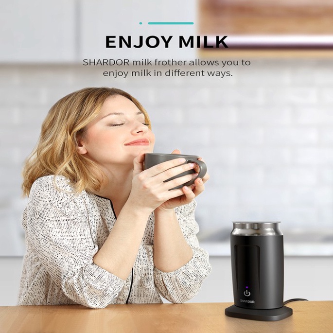 Máy tạo bọt và đánh sữa, thương hiệu cao cấp Shardor - MF515B: Dung tích 360ml, công suất 500W