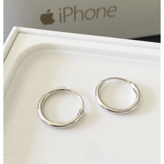 Khuyên Tai Bạc Tròn Trơn Loại Dày Có Chốt