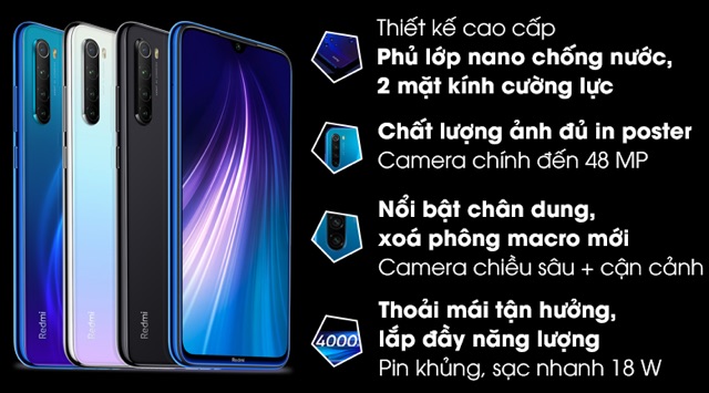 Điện Thoại Xiaomi Redmi Note 8 ( 4GB/64GB ). Hàng cũ đẹp 95-98%.