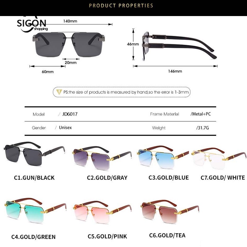 Kính Mát Gọng Vuông Kim Loại Thời Trang Cho Nữ