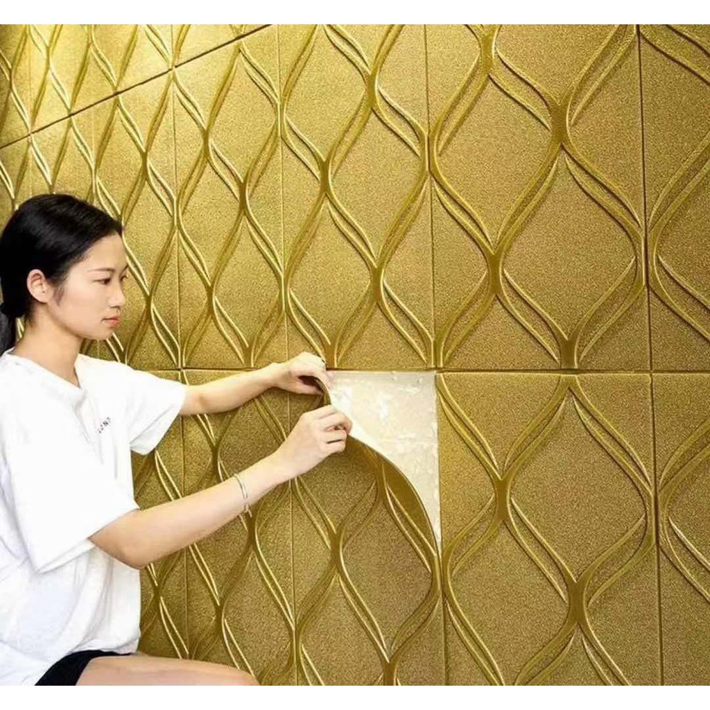 Xốp Dán Tường 3D Vân Sóng Cổ Điển mẫu mới. Khổ lớn 70x70CM. Giá Siêu Rẻ | BigBuy360 - bigbuy360.vn