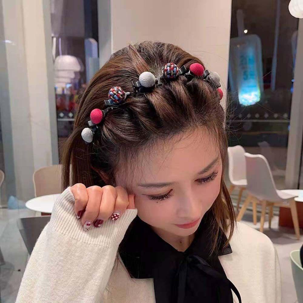 ANEMONE Băng Đô Cài Tóc Vải Nhung Gắn Quả Bông Xinh Xắn Cho Nữ