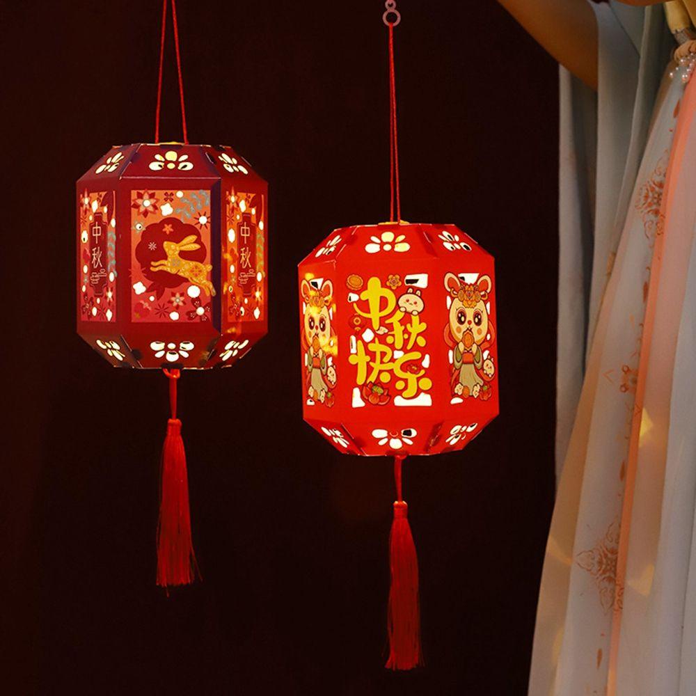 Lồng Đèn Điện Tử Chiếu Hình Ngựa Hoạt Hình Trung Hoa Thủ Công DIY