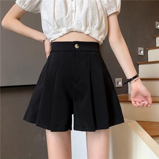 Quần đùi nữ cạp cao xếp ly