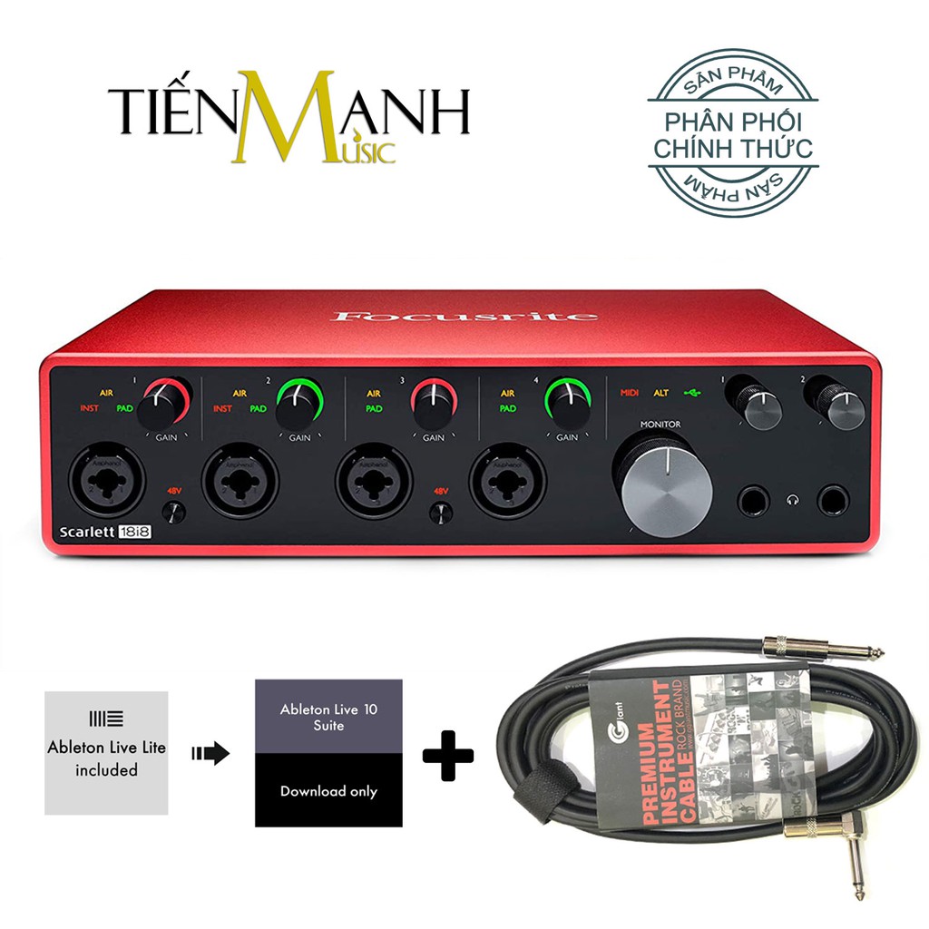 [Tặng Cable] Focusrite Scarlett 18i8 Gen 3 Sound Card Âm Thanh - Focus USB Audio Interface SoundCard (3rd Gen3)