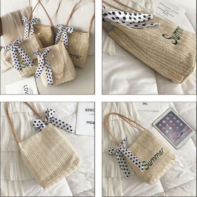 (New style) Túi cói summer thắt nơ bi NCS | BigBuy360 - bigbuy360.vn