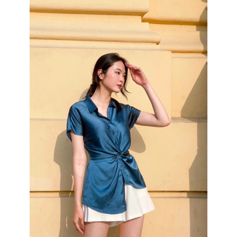 Raby Shirt / Áo sơ mi ngắn tay xoắn eo | BigBuy360 - bigbuy360.vn