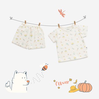 [Chaang] Bộ cộc cúc vai garden trắng