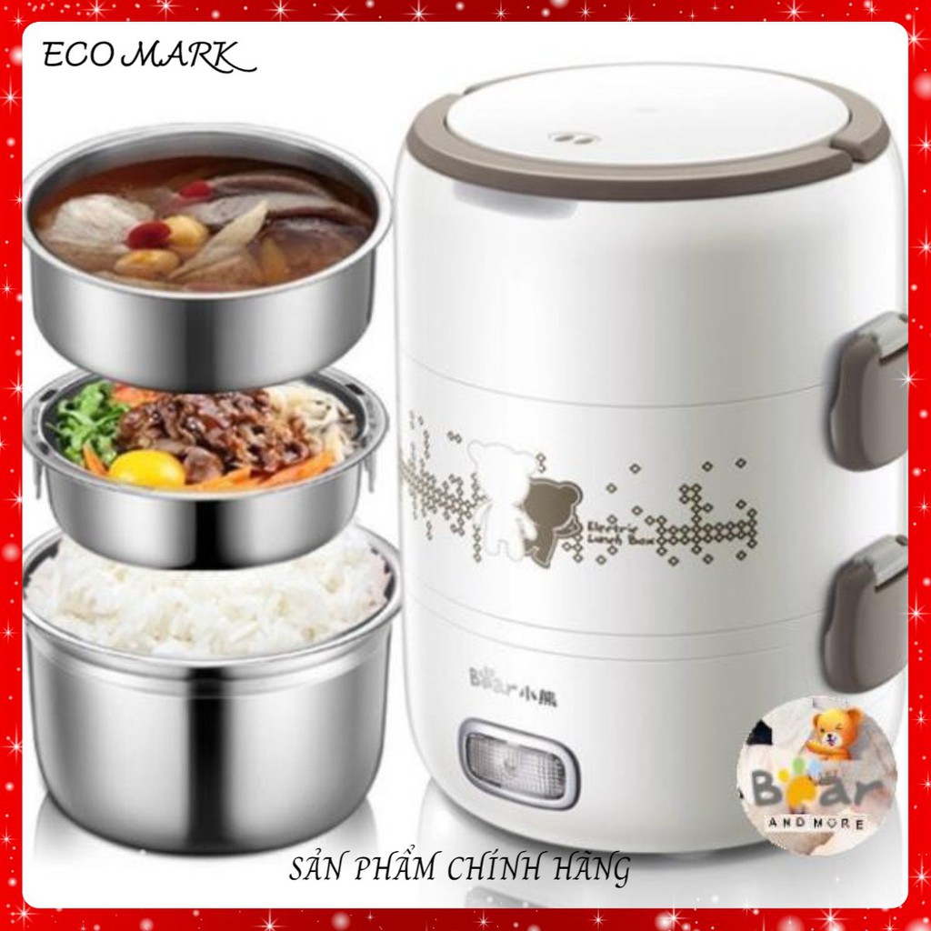 Hộp cơm cắm điện Bear DFH-S2358 hâm nóng 3 tầng, inox 304, sử dụng cho văn phòng, độ bền cao | BigBuy360 - bigbuy360.vn
