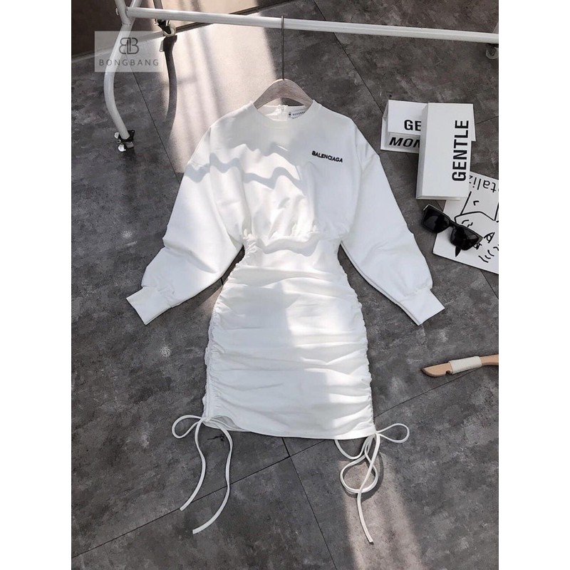 Váy body thêu chữ rút hong