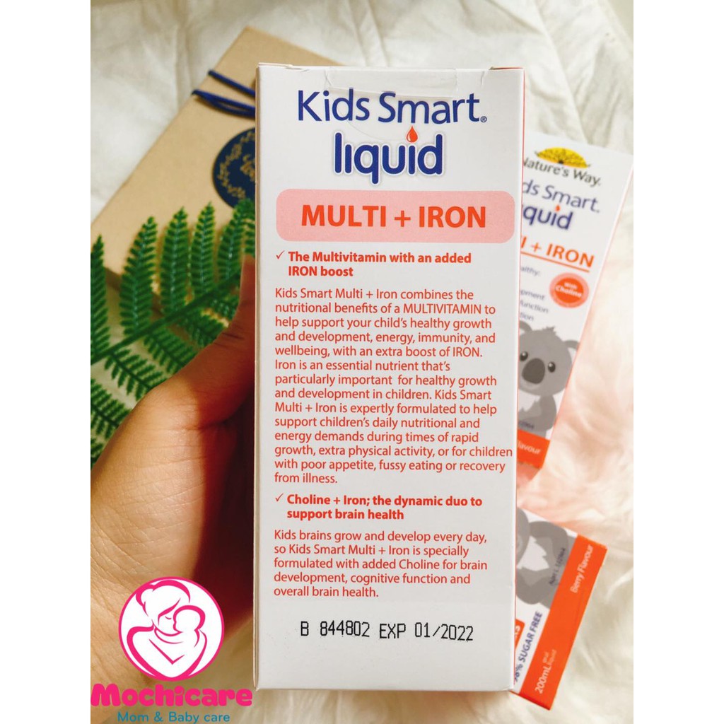 Nature's Way Kids Smart Multi Iron Liquid Bổ Sung Sắt,Dưỡng Chất Cần Thiết Cho Sự Phát Triển Của Bé