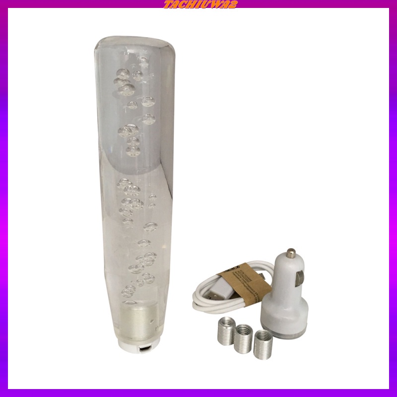 [Tachiuwa2] Núm Gạt Cần Số Ô Tô Có Đèn LED Xanh Dương Hình Bong Bóng Pha Lê 15cm