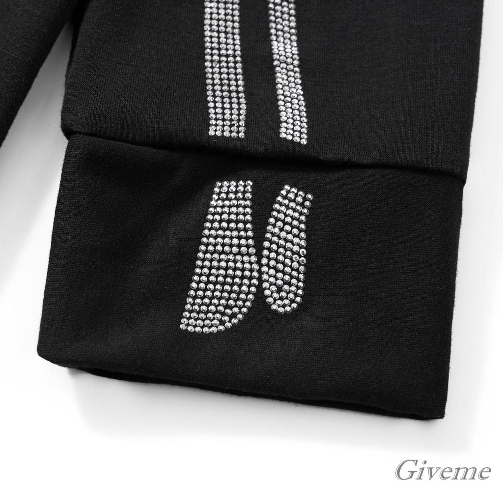 Áo Khoác Nỉ Dài Tay Có Khóa Kéo In Hình Bộ Xương Đính Đá Givenme Thời Trang Xuân Thu Cho Nữ