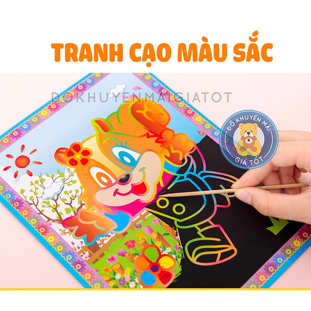 Tranh cạo màu cho bé loại 17cm x 13cm - Đồ khuyến mãi giá tốt