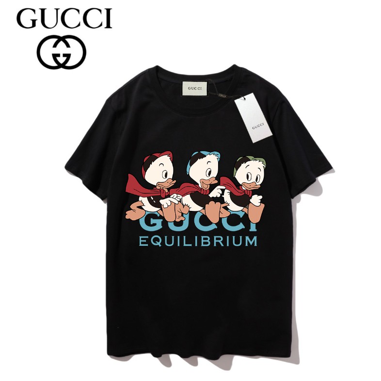 Áo Thun Tay Ngắn Chất Liệu Cotton In Chữ Gucci Thời Trang Dành Cho Cả Nam Và Nữ