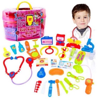 (A)Bộ Đồ Chơi Bác Sĩ Khám Bệnh - Bé Tập Làm Bác Sỹ Hàng Việt Nam Chất Lượng Cao 17 Món