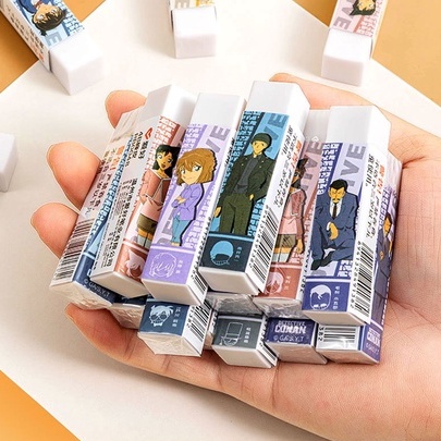 Tẩy Bút Chì Màu Trắng Hoạt Hình Conan Và Những Người Bạn