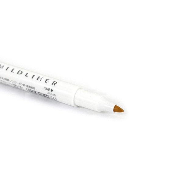 Bút đánh dấu hai đầu Zebra Mildliner Double-Sided Highlighter – Fine/Bold – Màu vàng đồng (Mild Gold)