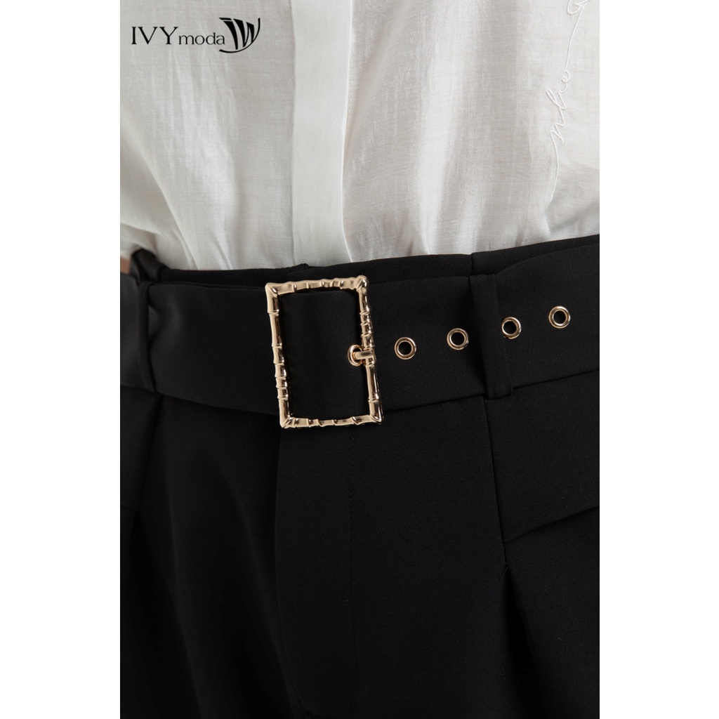 Quần baggy nữ phối đai IVY moda MS 22M8066