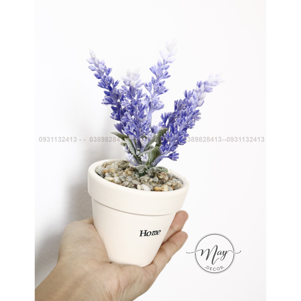 Cây giả, Chậu sen đá giả xinh xắn, chậu gờ 7cm