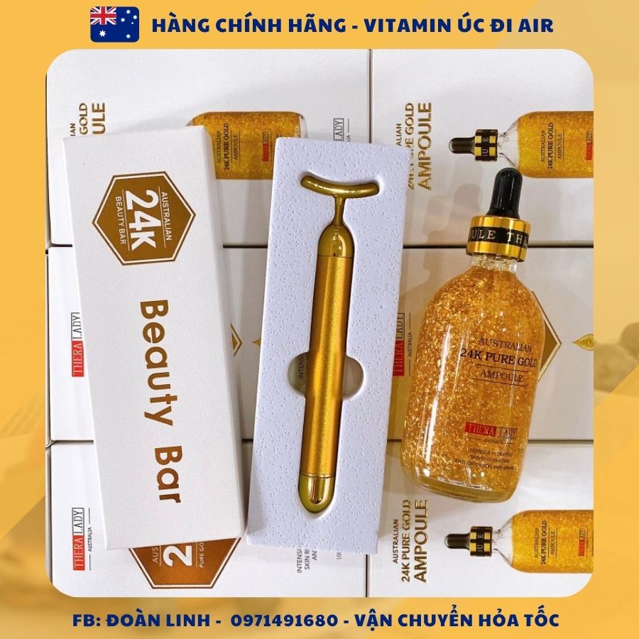Serum Tinh Chất Vàng 24k Pure Gold Ampoule Thera Lady 100ml, Hàng chuẩn úc đi air