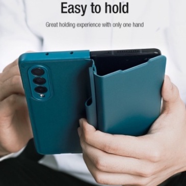 Samsung Z Fold 3_Bao da Nillkin QIN Leather Case ngăn gài bút da siêu đẹp Chính hãng