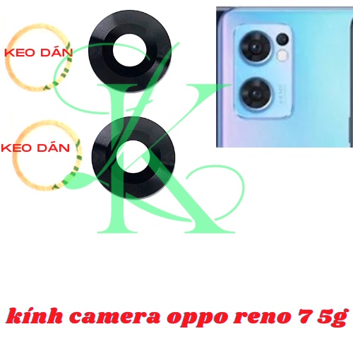 Kính camera oppo reno 7 5g kèm keo dán