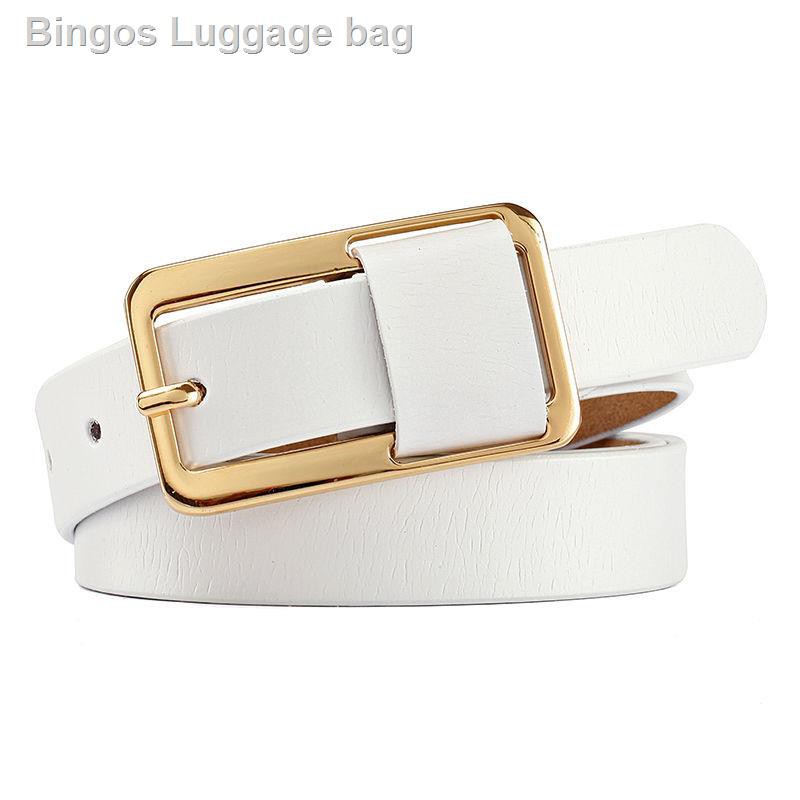 Thắt lưng da bò màu xanh lá có khóa cài phong cách Hàn Quốc thời trang cho nữ