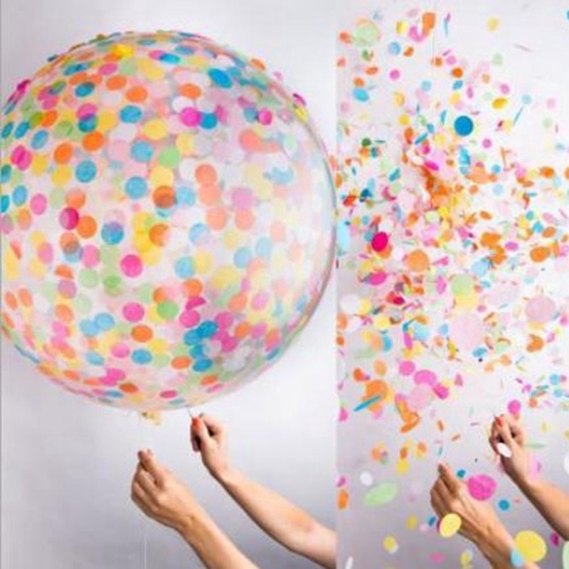 Bóng cao su helium giấy bạc hoa giấy 36 inch dùng trang trí sinh nhật/ đám cưới