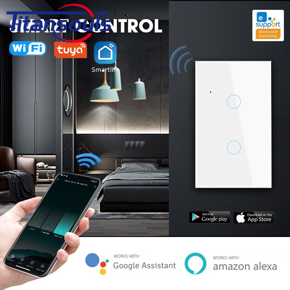 Sẵn Sàng✅2022 Wifi Công Tắc Thông Minh, Công Tắc, Kính Cảm Ứng Tấm, Ứng Dụng Điều Khiển, smartlife/Tuya Tương Thích Với Alexa Googlehome TTS