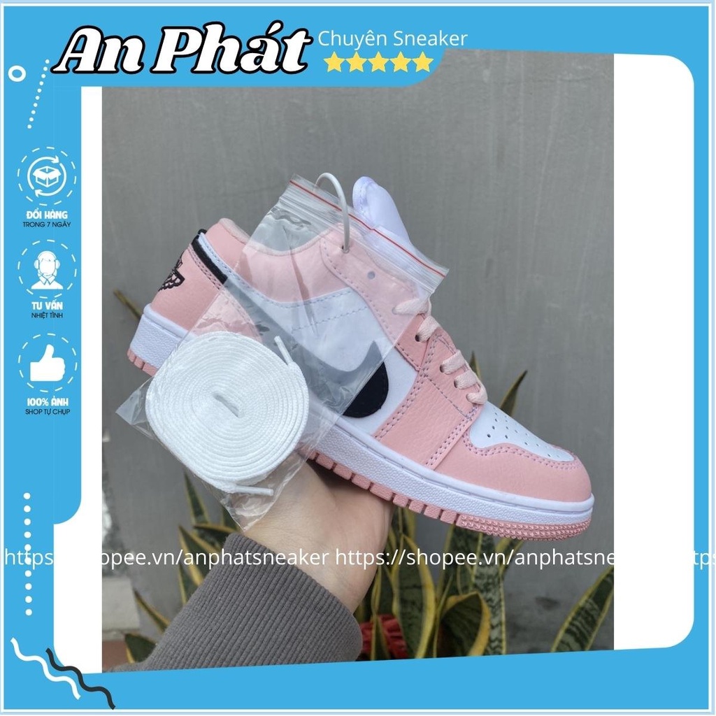 Giày Jordan nữ cổ thấp màu hồng, Giày Jordan 1 low hồng pink hường, Sneaker nữ Jd1 bản đẹp xinh cực dễ phối đồ | BigBuy360 - bigbuy360.vn