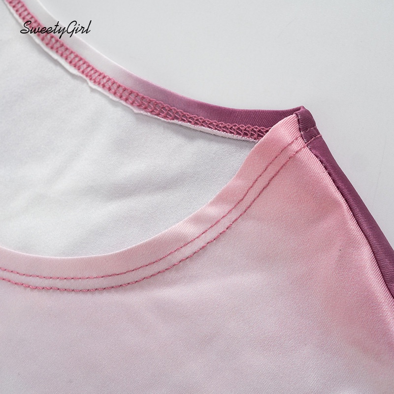 Áo Thun Tay Ngắn Cổ Tròn Ôm Eo In Họa Tiết Màu Sắc Ngọt Ngào Thời Trang 2022 Cho Nữ